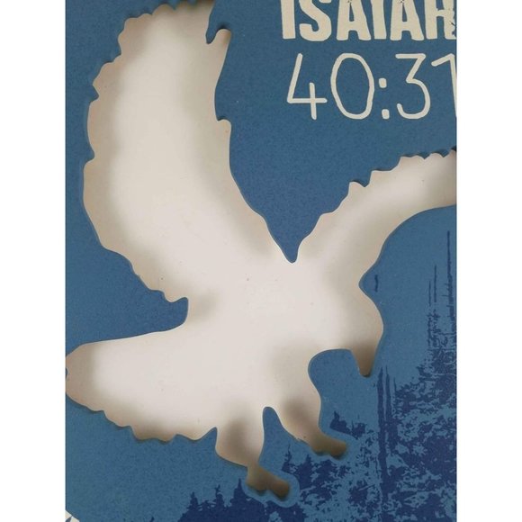 Wall Sign Hang Blue Eagle Cutout Isaiah 40:31 Those Who Hope in the Lord - Picture 3 of 6
